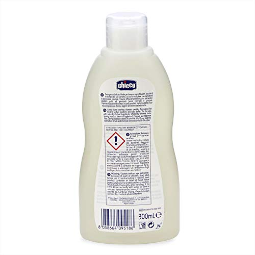 Chicco Limpiador para biberones, sin colorantes ni fragancias, con ingredientes de origen natural, 300 ml