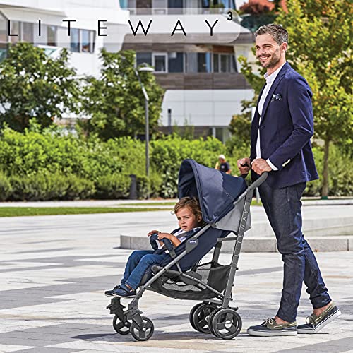 Chicco Liteway 3 Silla Paseo Ligera y Plegable desde 0 Meses hasta 22 Kg, Carrito de Bebé Compacto y Reclinable, Posición para Dormir, Cierre Tipo Paraguas y Capota Convertible, Rojo (Red Barry)