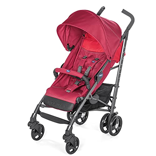 Chicco Liteway 3 Silla Paseo Ligera y Plegable desde 0 Meses hasta 22 Kg, Carrito de Bebé Compacto y Reclinable, Posición para Dormir, Cierre Tipo Paraguas y Capota Convertible, Rojo (Red Barry)