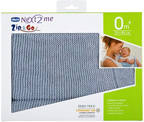 Chicco Manta tricot para cuna de bebé, color gris (Light Grey)