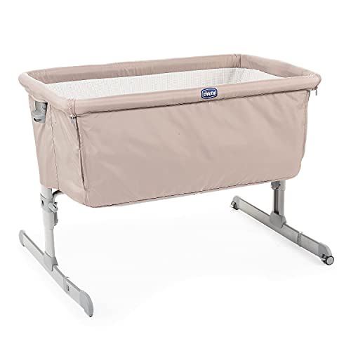 chicco Next2Me - Cuna para dormir con colchón, lateral desmontable, altura ajustable, ruedas y bolsa de viaje, 0-6 meses, 9 kg