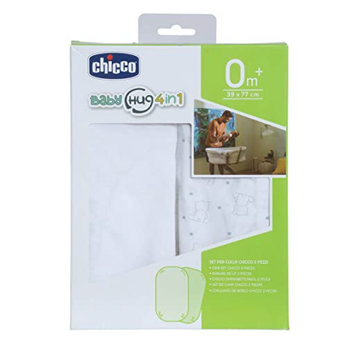 Chicco Sábanas Baby Hug- Set de 2 sábanas bajeras para Chicco Baby Hug 4 en 1 o colshones moisés de 75 x 38 cm (Accesorio)