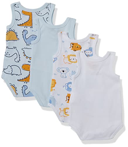 Chicco Set 4 Body Sin Manga 11565 Juego de Ropa bebé, Multicolor, 9 Mes (Pack de 4) para Bebés