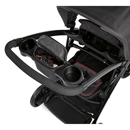 Chicco Stroll'n'2 Silla de paseo para dos niños con asiento y patinete trasero, color negro y rojo (Lava)