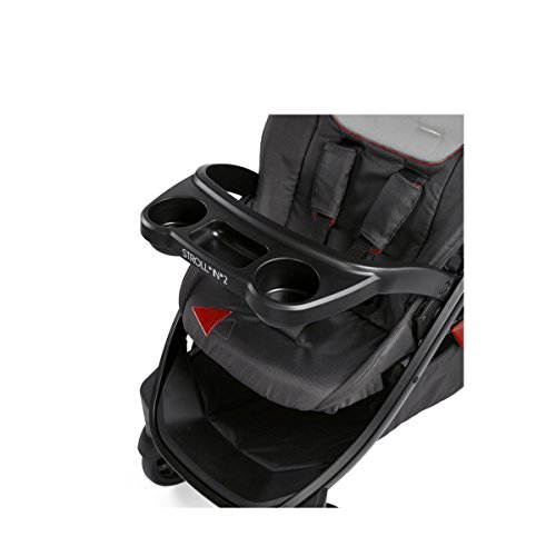 Chicco Stroll'n'2 Silla de paseo para dos niños con asiento y patinete trasero, color negro y rojo (Lava)