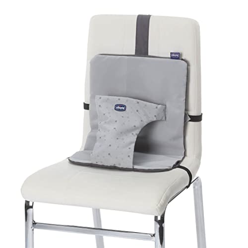 Chicco Wrappy Asiento de Seguridad para Silla de Niños para Comer, Desde 6 Meses, Trona de Viaje Portátil y Ligera para Bebés, Súper Compacto y Plegable, Gris