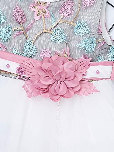 CHICTRY Bebé Niña Floral Petal Bowknot Bautizo Infantil Vestido de Princesa Elegante Vestido de Fiesta Dama de Honor Cumpleaños Rosa 6-12 Meses