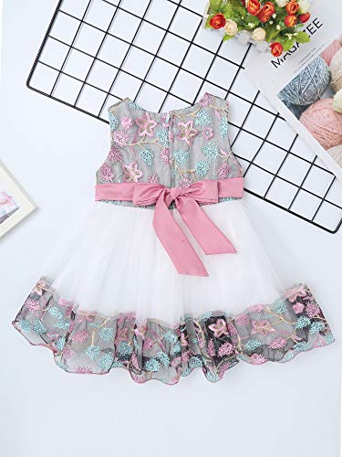 CHICTRY Bebé Niña Floral Petal Bowknot Bautizo Infantil Vestido de Princesa Elegante Vestido de Fiesta Dama de Honor Cumpleaños Rosa 6-12 Meses