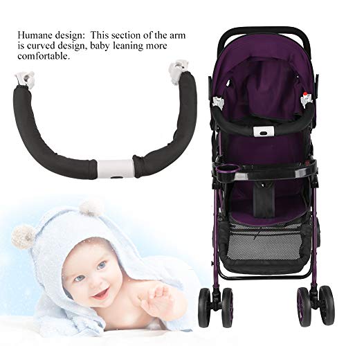 Cikonielf Barras de Parachoques para Cochecito de bebé, Manillar de Cochecito de bebé Universal Ajustable, Manillar Desmontable, reposabrazos Seguro, Accesorios para Carrito de bebé(Negro)