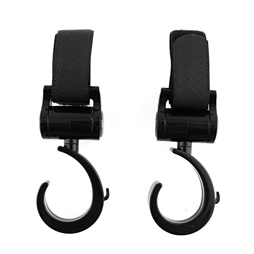 Cisixin Ganchos Colgador Universal para Cochecitos de Bebé, Ganchos para Cochecito Clips de Color Negro