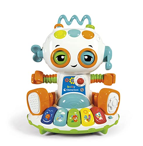 Clementoni - Baby Robot, juguete bebé, 1 año, centro actividades infantiles, juguete en español e inglés (61514)