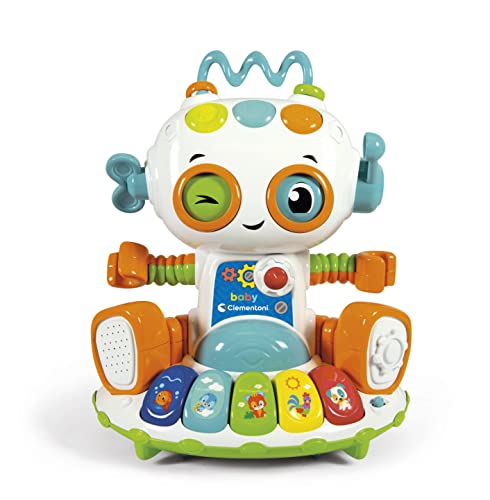 Clementoni - Baby Robot, juguete bebé, 1 año, centro actividades infantiles, juguete en español e inglés (61514)