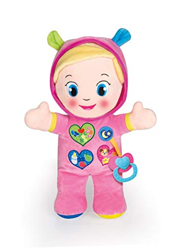 Clementoni - Mi primera muñeca Lola - peluche interactivo para bebés a partir de 10 meses, juguete en español (55390)