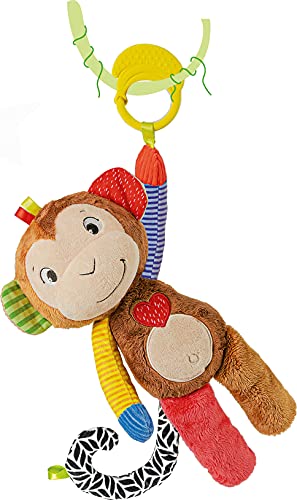 Clementoni - Mono Canta, Juega, aprende Interactivo parlante en Italiano, Juego electrónico para niños de 3 Meses, Peluche Educativo 100% Lavable, Multicolor, 17673