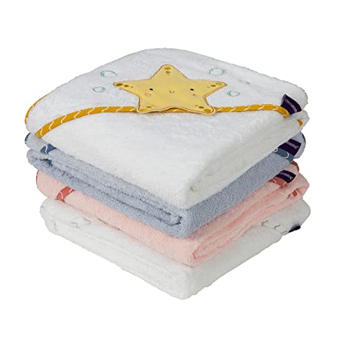 ClevaMama Delantal de bambú para bebé con Capucha para recién Nacidos, bebés y niños pequeños en bambú Ultra Suave, Absorbente, para niños y niñas de 0 a 4 años, Gris, 98 x 98 cm