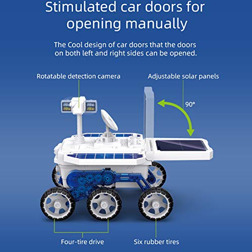 Coche de Juguete con Energía Solar, Modelo de Coche Eléctrico Equipo de Modelo de Tracción en Las Cuatro Ruedas Profesional Científico para Mayores de 6((Coche Modelo eléctrico autoensamblado))