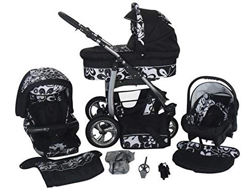 Cochecito de bebe 3 en 1 2 en 1 Trio Isofix silla de paseo D-Deluxe by SaintBaby búho lila 3in1 con Silla de coche