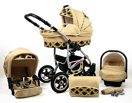 Cochecito de bebe 3 en 1 2 en 1 Trio Isofix silla de paseo New L-GO 2 by SaintBaby Gold Rainbow 2in1 sin Silla de coche