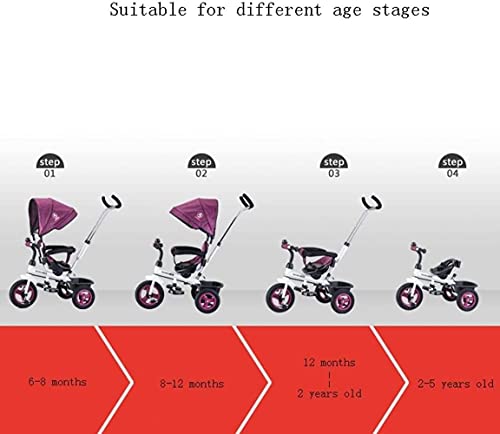 Cochecito de bebé Cochecito de bebé de 1 a 3 años de edad de 2 a 6 años de edad con 3 ruedas, parasol plegable con barra de empuje de rotación de 360 ° para cochecito de bebé (color: A)