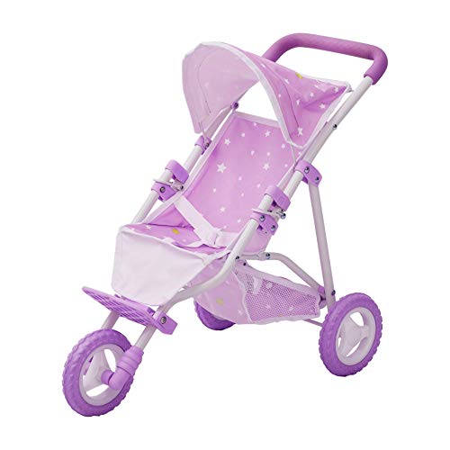 Cochecito de Muñecas Juegete Carrito de Bebé Púrpura de Olivias World OL-00006