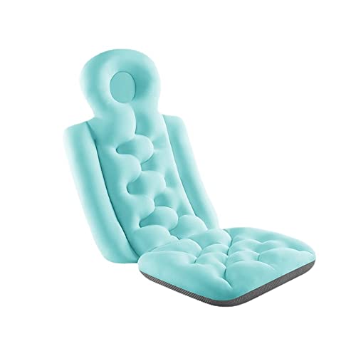 Cojín de baño portátil para bebés y mamás, asiento de bebé y mamá, tapete de red antideslizante, flotante, flotador, para piscina (color azul claro)