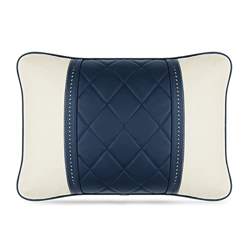 Cojín para asiento de coche para Mercedes Maybach Clase S reposacabezas de cuero de lujo para el cuello del coche, almohadas lumbares, cojines de viaje, accesorios de apoyo (color: blanco)