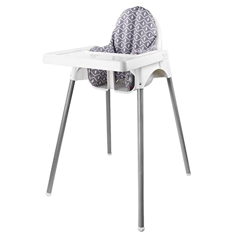 Cojín para silla alta, cojín de silla alta, cojín inflable incorporado, suave y cómodo, sentado para bebé más cómodo (cocodrilo gris)