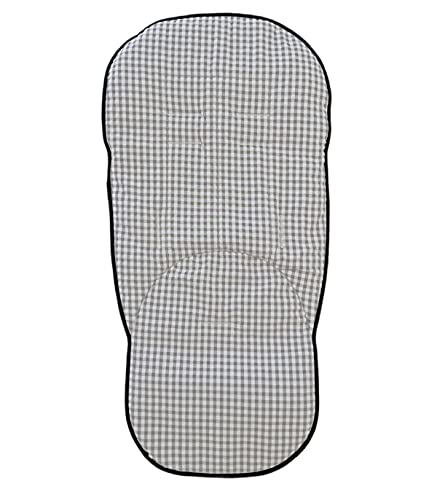 Colchoneta o funda para silla carrito compatible con Bugaboo Bee. Vichy (Gris)