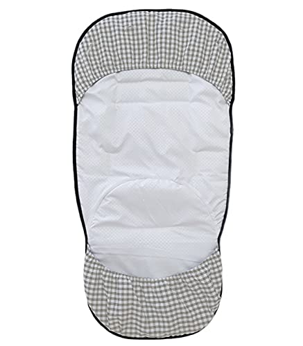 Colchoneta o funda para silla carrito compatible con Bugaboo Bee. Vichy (Gris)