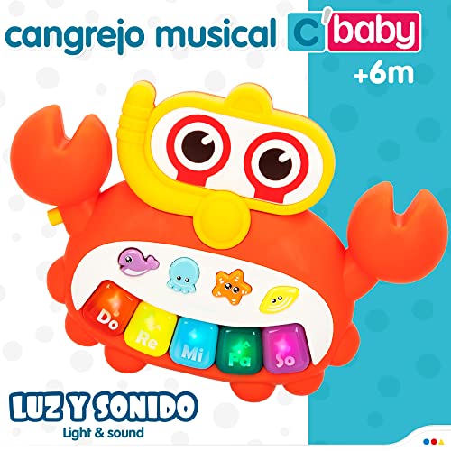 ColorBaby 49436 - C' Baby-sonajero Musical Cangrejo c/luz y Sonido +6m