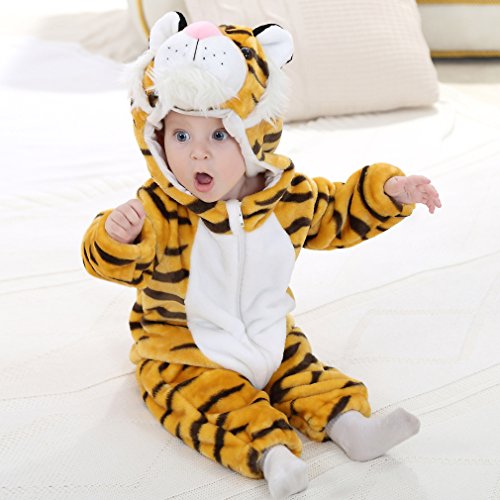 COOKY.D Mono unisex con capucha de invierno 2-36 meses, Tigre, 24 meses