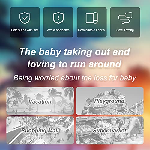 Correa Antiperdida de Niños, TOYESS Arnés de Seguridad para Bebe, Rotación de 360 Grados Elástico Cuerda de Alambre Anti Lost, Azul