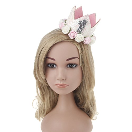 COUXILY Princesa bebé Flor Corona Diadema cumpleaños Accesorios para el Cabello un (FS01)