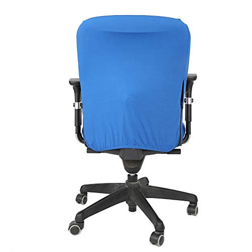 Cubierta for silla de oficina - Cubierta de asiento de tela elástica elástica extraíble, protector de silla elástica giratoria giratoria for sillas de oficina (Color : Azul)