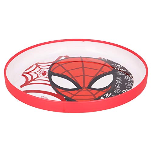 Cuenco Infantil Bicolor Con Base Antideslizante |Spiderman Urban Web