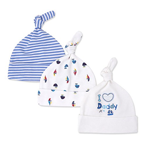 CuteOn 3 PCS Bébé Beanie Nœud Chapeau Nouveau née Garçons Filles Coton Ajustable Casquette pour Bébé 0-6 Meses