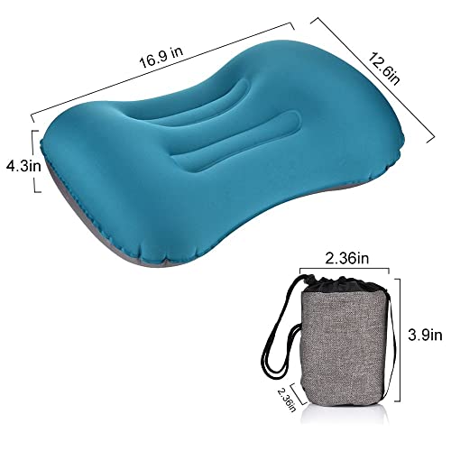 CXHM Almohada ergonómica Compresible para Dormir con Soporte para el Cuello, cojín Inflable para el reposacabezas con protección(7)