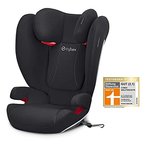 CYBEX Silver Silla de coche para bebés Solution B-Fix, Para coches con y sin Isofix, Grupo 2/3 (15-36 kg), Desde los 3 hasta los 12 años aprox., Negro (Volcano Black)