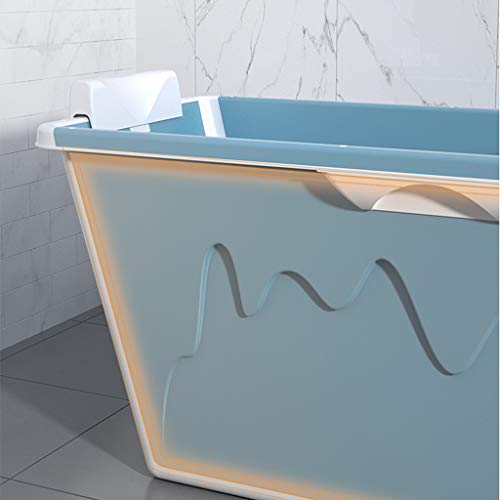 CYLQ Bañera Adulto Portatil Plegable Plástico Grande Tina De Bañera Niños para Plato Ducha Inicio De Cuerpo Completo Bañera De Bebé Engrosada Azul/Rosado 105 * 43 * 53 Cm (Color : Blue)