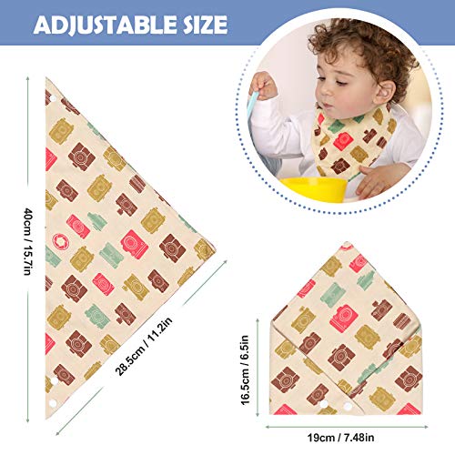 Czemo 10 Piezas Algodón Orgánico Baberos Bebe Bandanas con 2 Ajustables Botón a Presión,Suave y Absorbente Baberos Drool para Recién Nacidos Niños y Niñas 0-3 Años