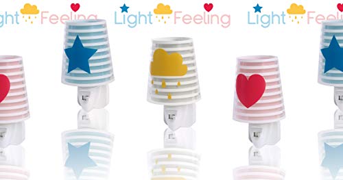 Dalber Lámpara Infantil Luz Noche Quitamiedos Enchufe LED Estrellas Azul, 0.3 W