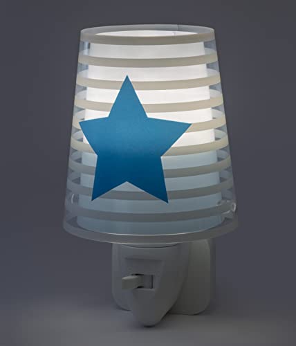 Dalber Lámpara Infantil Luz Noche Quitamiedos Enchufe LED Estrellas Azul, 0.3 W