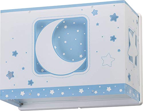 Dalber Moon Light Lámpara Aplique Pared Infantil Luna y Estrellas Moonlight Azul, 60 W