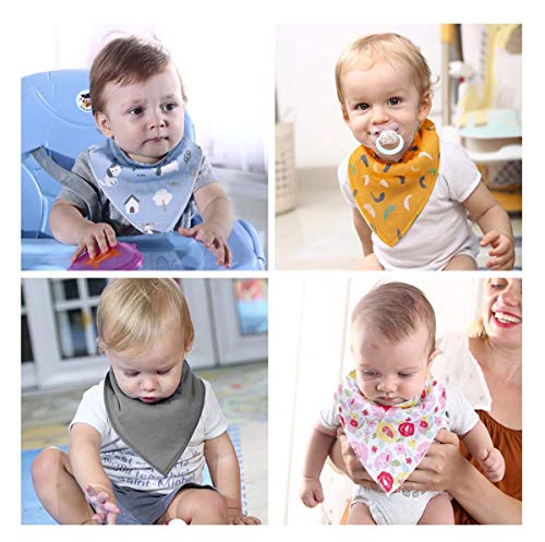 DEBAIJIA Baberos para bebés Bufanda triangular de algodón Niños pequeños Baberos desaliva Recién nacido Suave Cómodo Anti-Sucio Doble Snap Unisex