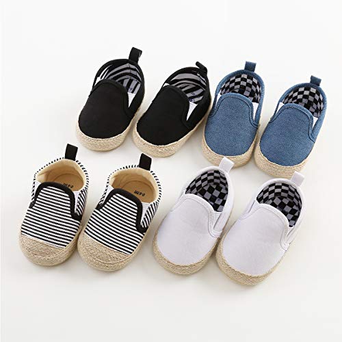 DEBAIJIA Bebé Primeros Pasos Zapatos 6-12M Niños Suave Suela Antideslizante Ligero Slip-on Zapatillas 18 EU Blanco (6-12)