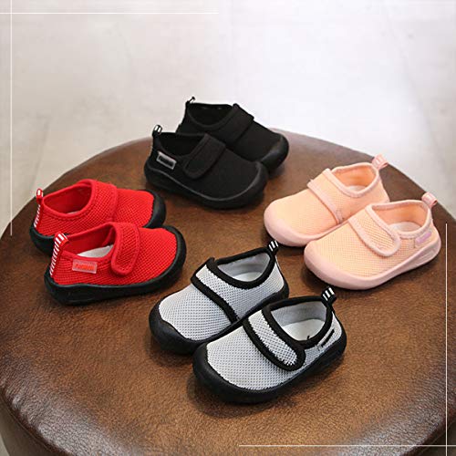 DEBAIJIA Zapatos para Niños 0-3T Bebés Caminata Zapatillas Niños Niñas Suela Suave Malla Antideslizante TPR Material Transpirable Cómodo(Rosa-26)