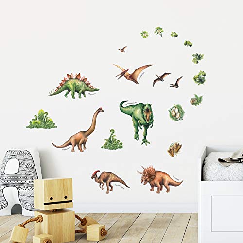 DECOWALL DS-8034 Dinosaurio en Acuarela Vinilo Pegatinas Decorativas Adhesiva Pared Dormitorio Salón Guardería Habitación Infantiles Niños Bebés (Pequeña) (English Ver.)