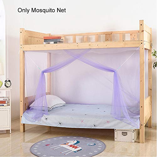 DELITLS Verano Mosquitero Casa Litera Accesorios de cama portátil Dormitorio estudiantil (Púrpura)