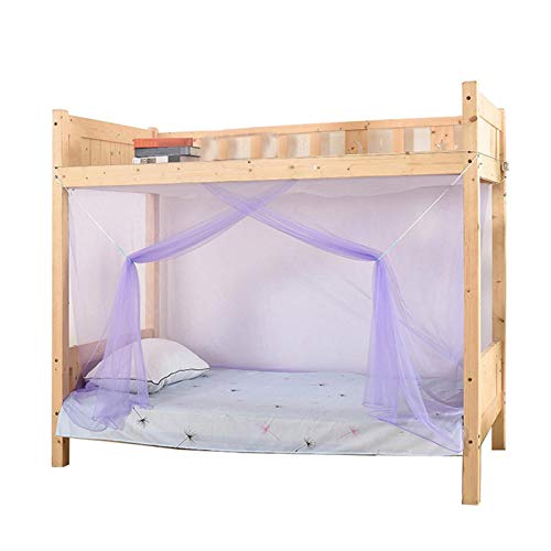 DELITLS Verano Mosquitero Casa Litera Accesorios de cama portátil Dormitorio estudiantil (Púrpura)