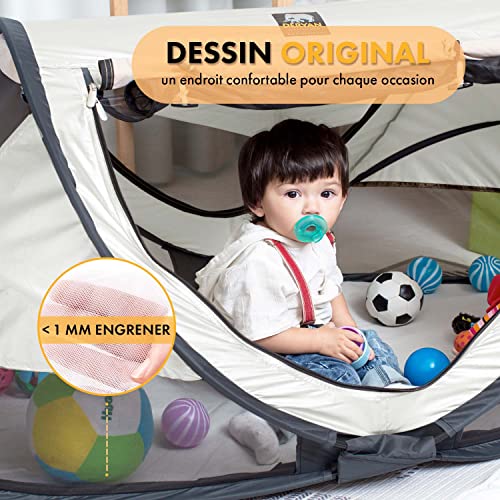 Deryan dy001l cuna de viaje / cuna de viaje Carpa de viaje externa que incluye carpa + colchón autoinflable + funda de algodón con cremallera desplegable en 2 segundos, crema